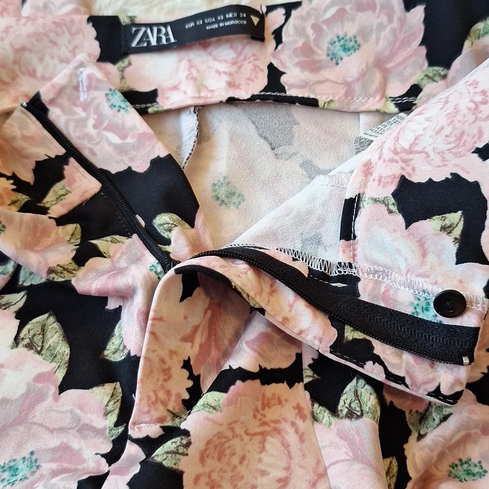 Zara Foral Pants Size XS - Picture 6 of 9